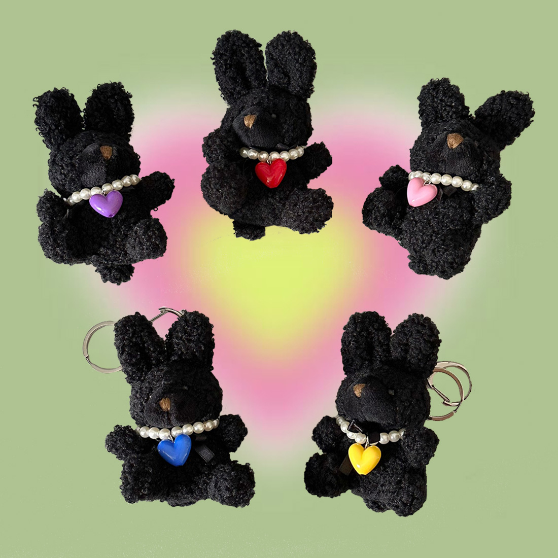 Black Rabbit key ring (5color)
